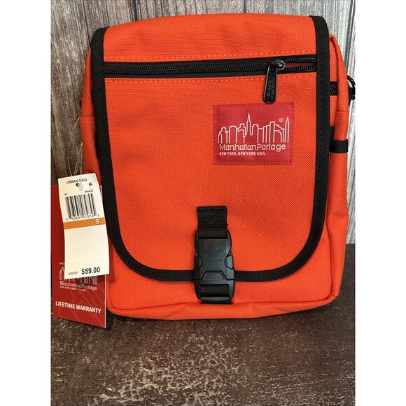 Manhattan Portage New York Urban Messenger Bag (1407) Orange $59 NWT New - Picture 1 of 3